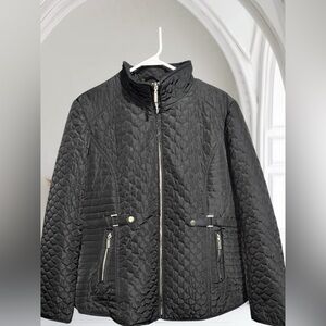 Girls black quilted jacket